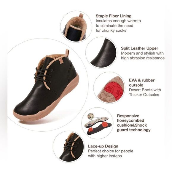 UIN Men\'s Ankle Chelsea Boots Cow Suede Comfort Walking Shoes (Bilbao Black)
